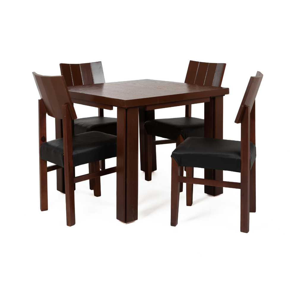 Antecomedor Sidney 4 Sillas Minimalista Color Chocolate 1000001038