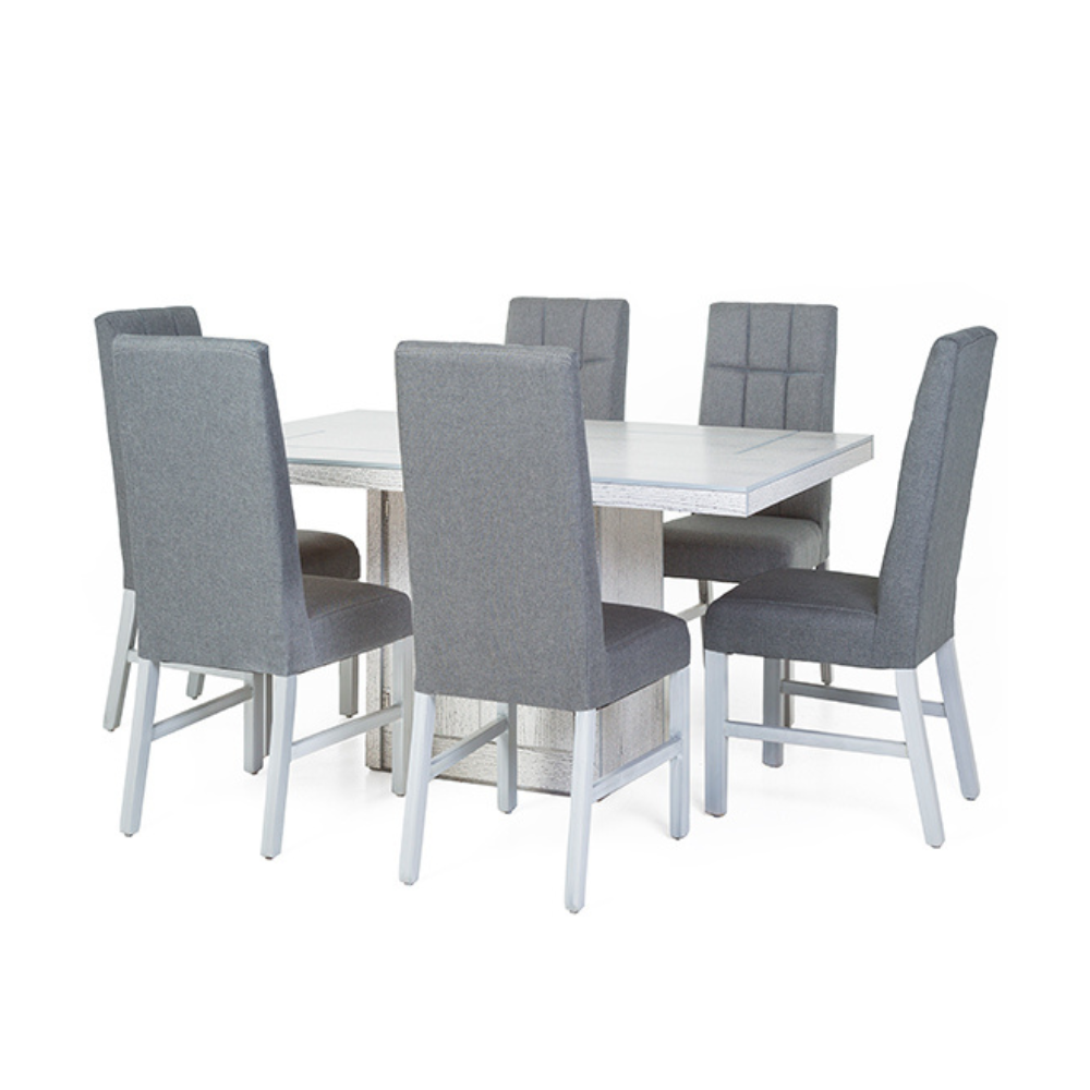 Antecomedor Sacramento 6 Sillas Tapizadas Color Gris 1000001219