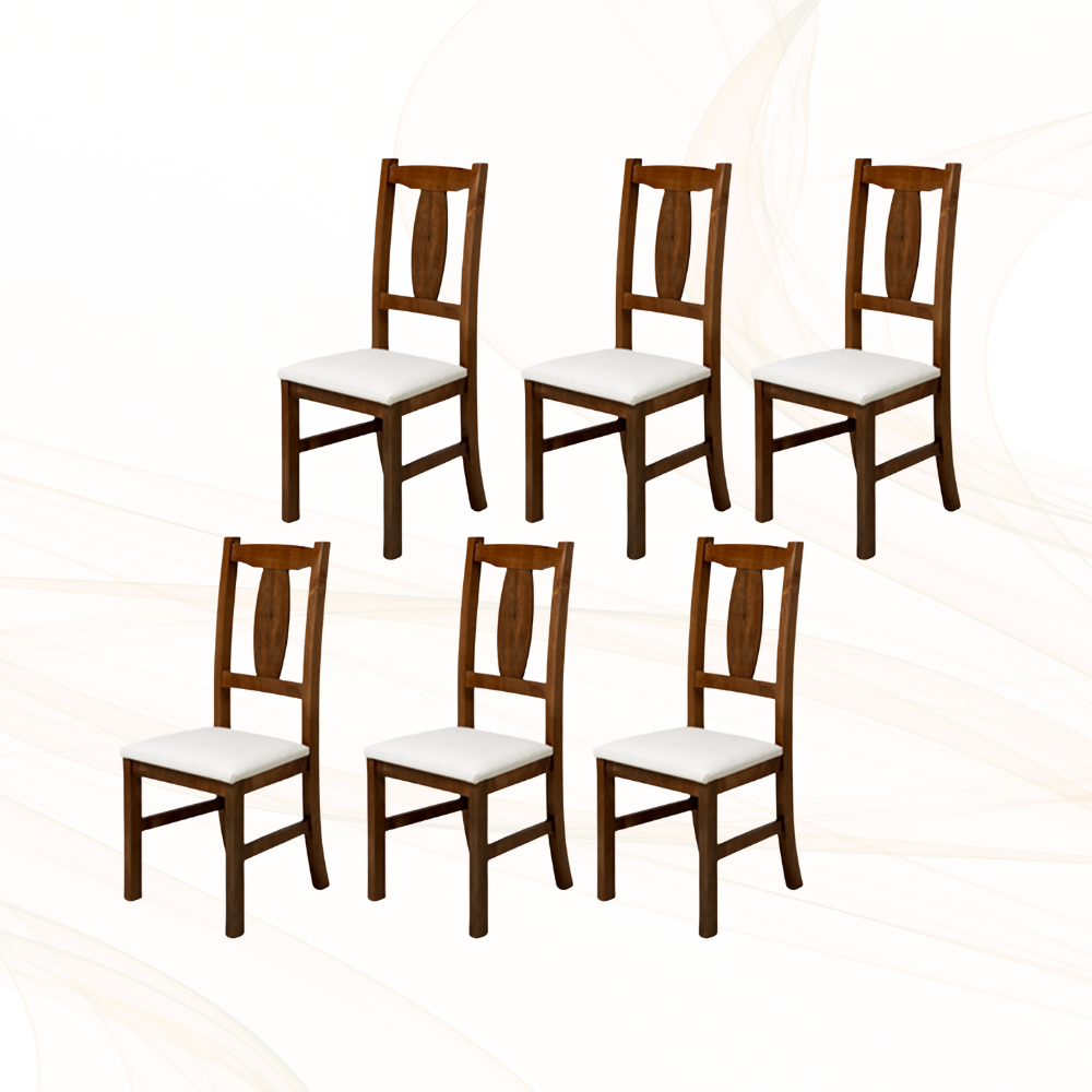 Comedor San Marcos 6 Sillas Nogal Claro Contemporáneo