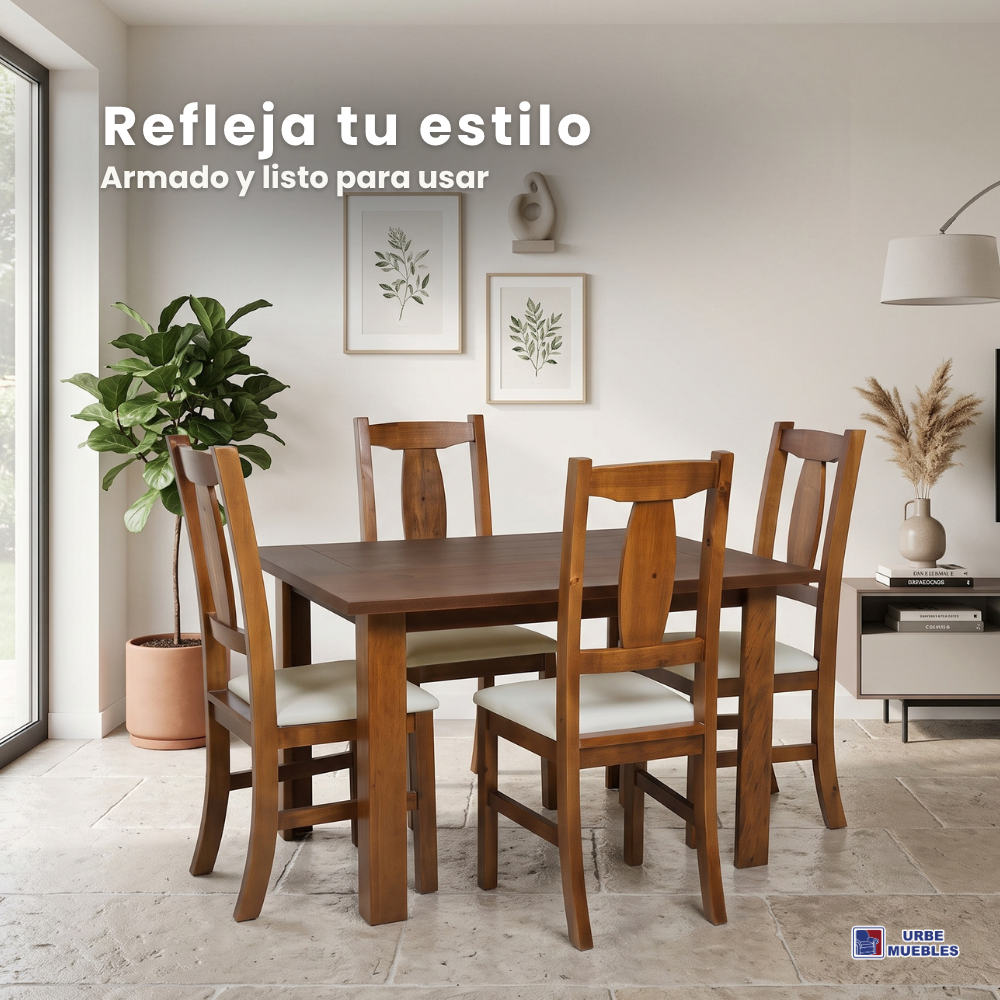 Antecomedor San Marcos 4 Sillas Contemporáneo Chocolate