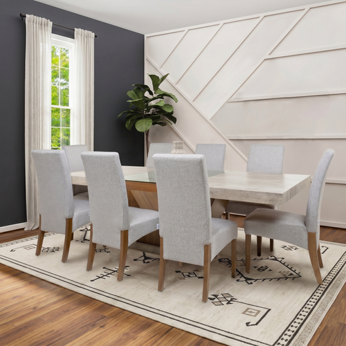 Antecomedor Minimalista Monaco 8 Sillas Color Gris 1000001638