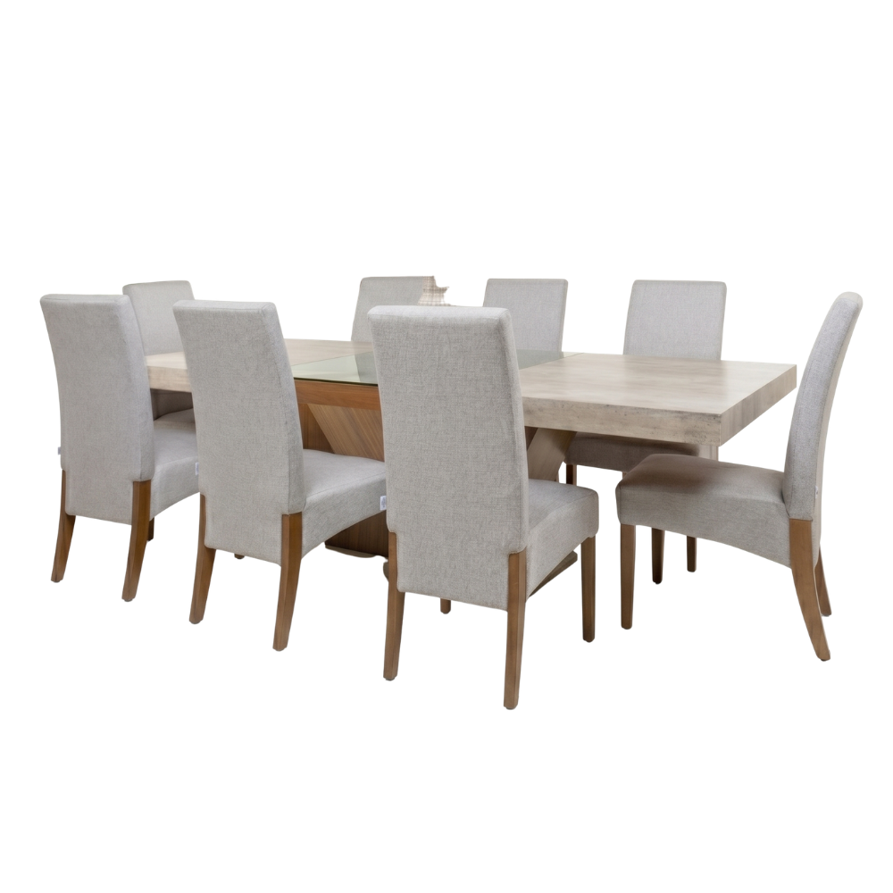 Antecomedor Minimalista Monaco 8 Sillas Color Gris 1000001638