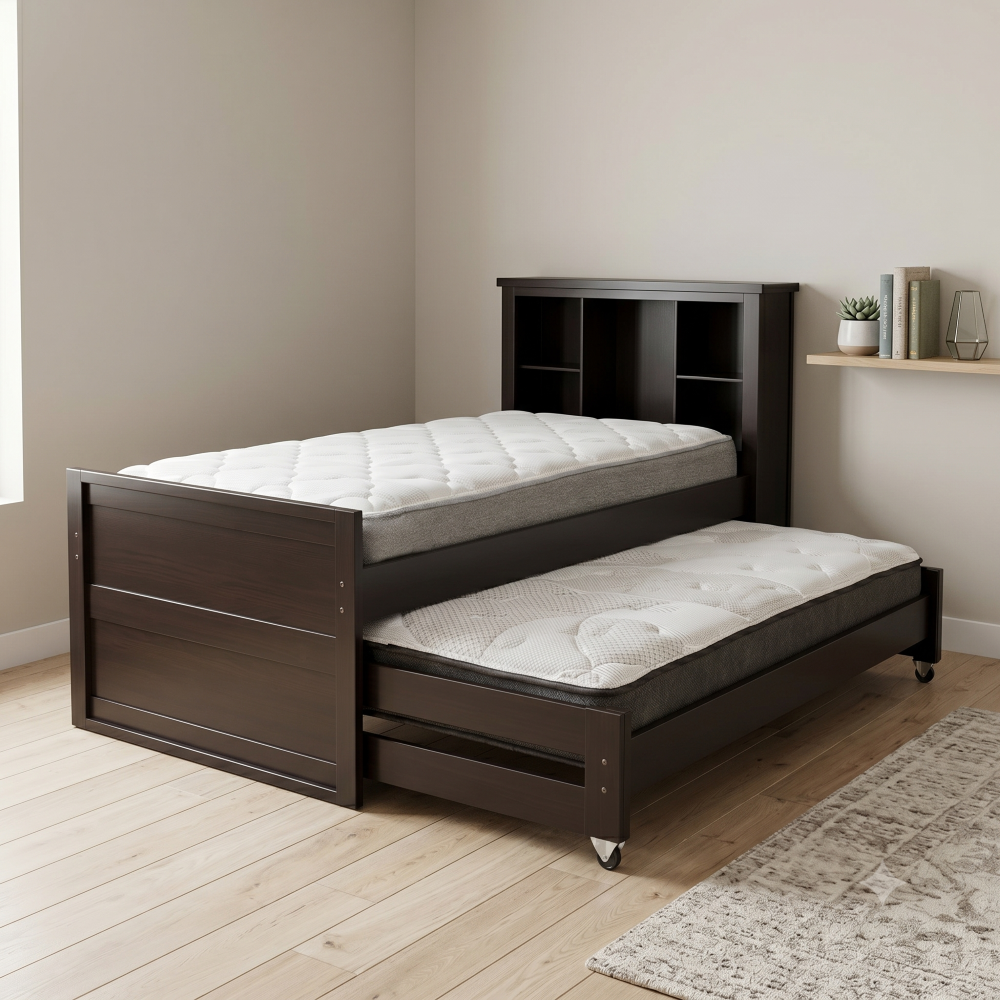 Base De Cama Individual Dúplex Gio Capitan Librero Color Chocolate 1000002160