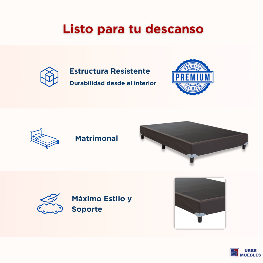 Base para Colchón Matrimonial Slim Moderna Tipo Plataforma 1000002166