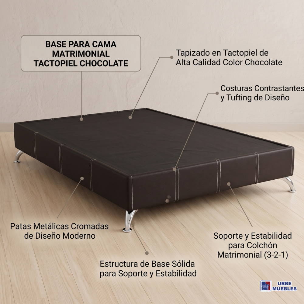 Base para Colchón Matrimonial Tapizado Tactopiel 1000002354