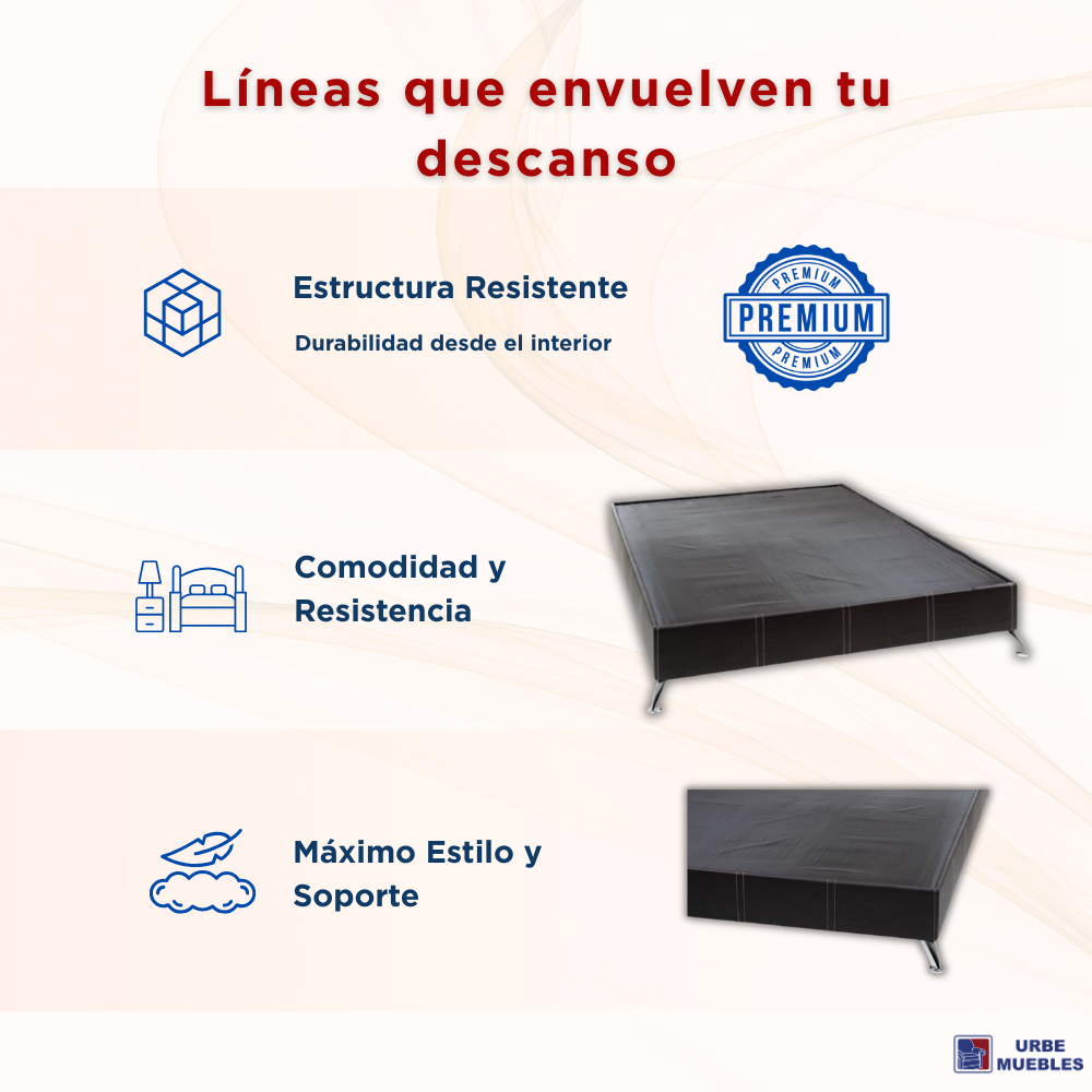 Base para Colchón Matrimonial Tapizado Tactopiel 1000002354