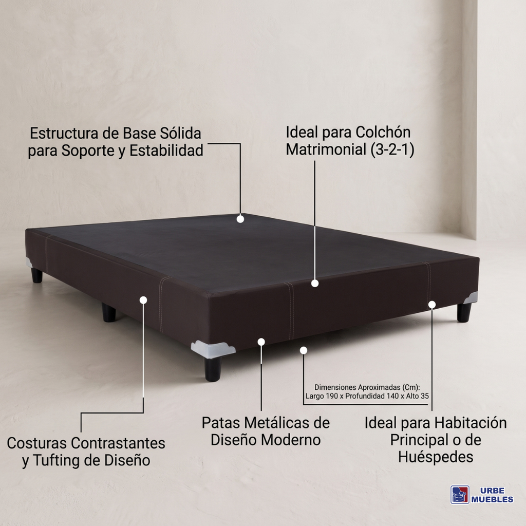 Base para Colchón Queen Size Slim Color Chocolate 1000002844
