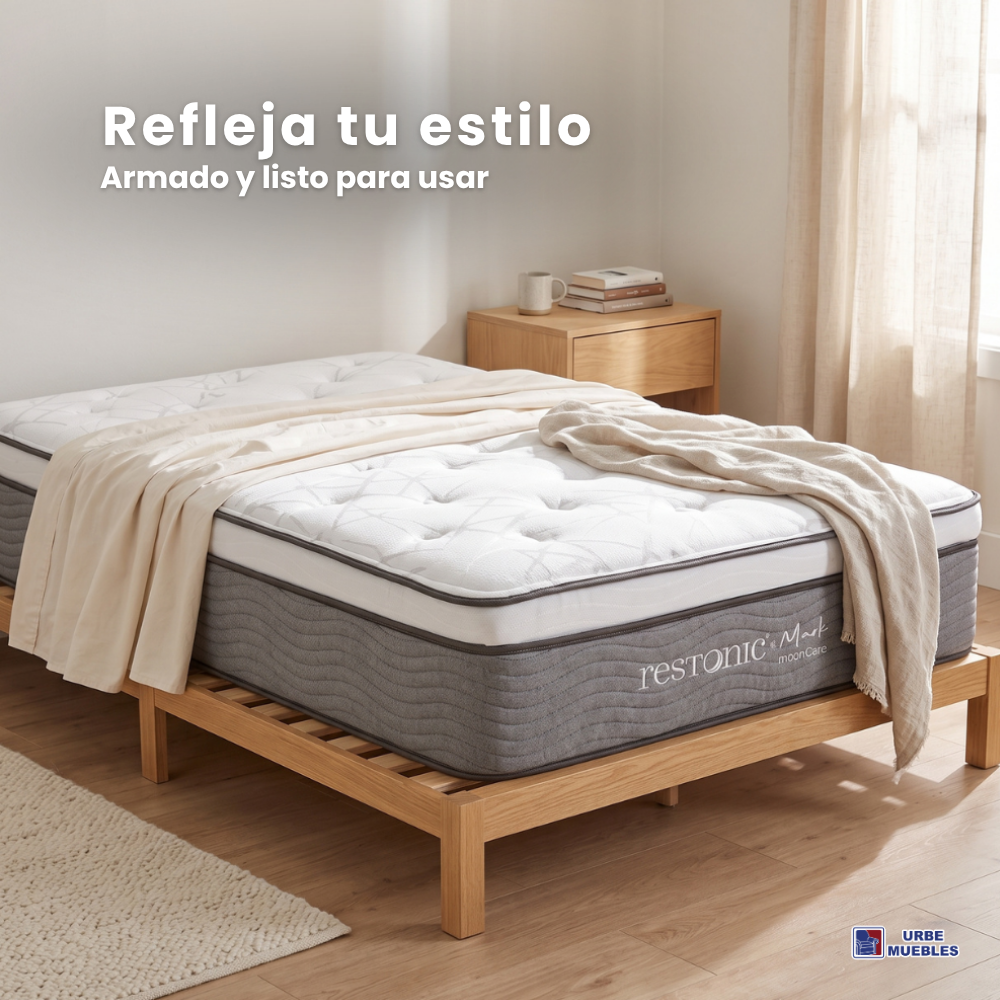 Colchón Restonic Mark Individual Ortopedico Confort Color Gris