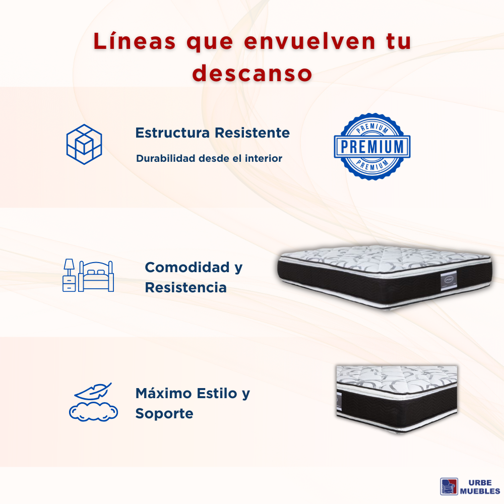 Colchón America Guru Matrimonial Ortopedico Confort 1000003225