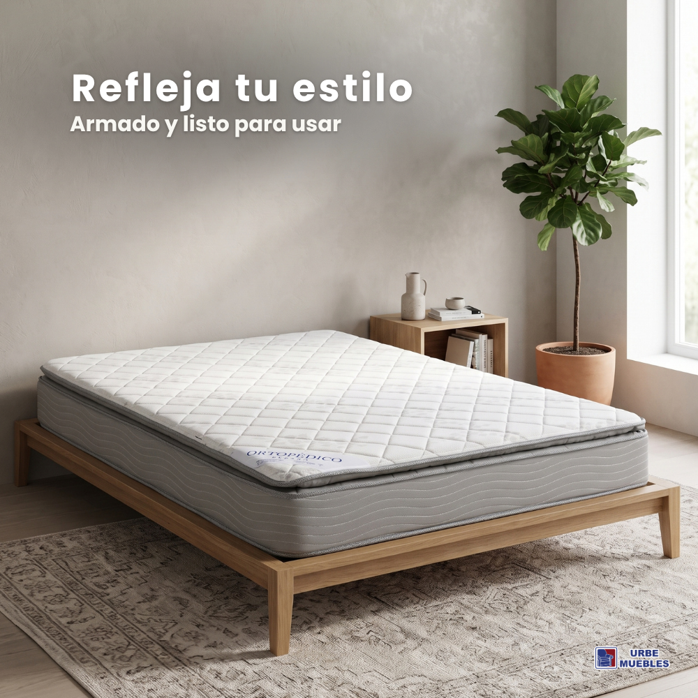 Colchón Restonic Siesta Matrimonial Ortopedico Confort Color Gris