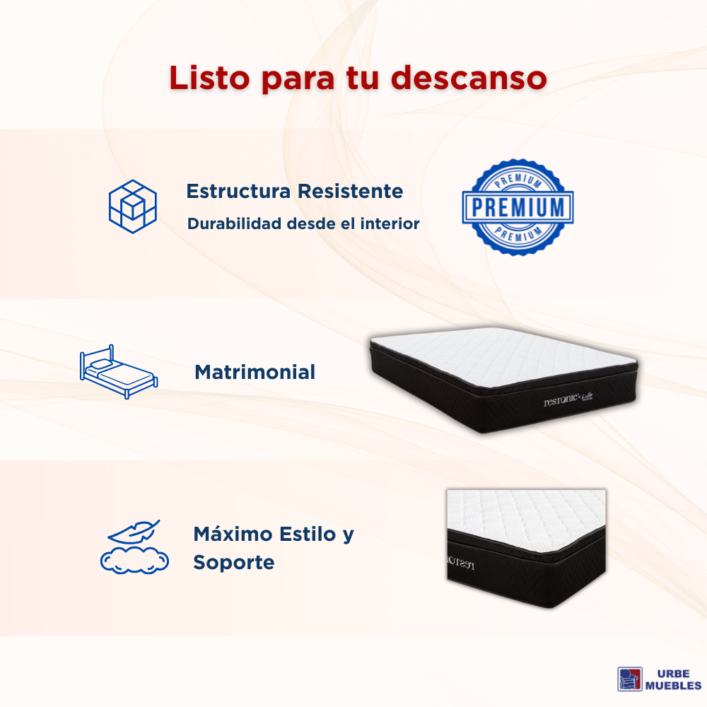 Colchón Restonic Hilss Matrimonial Ortopedico Confort 1000003266