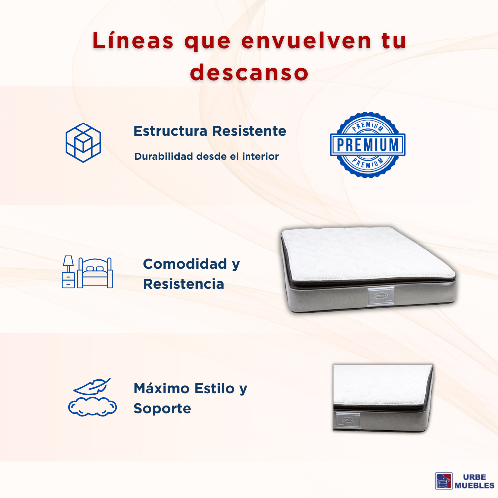 Colchón America Matrimonial Mod B Confort Color Blanco 1000003346