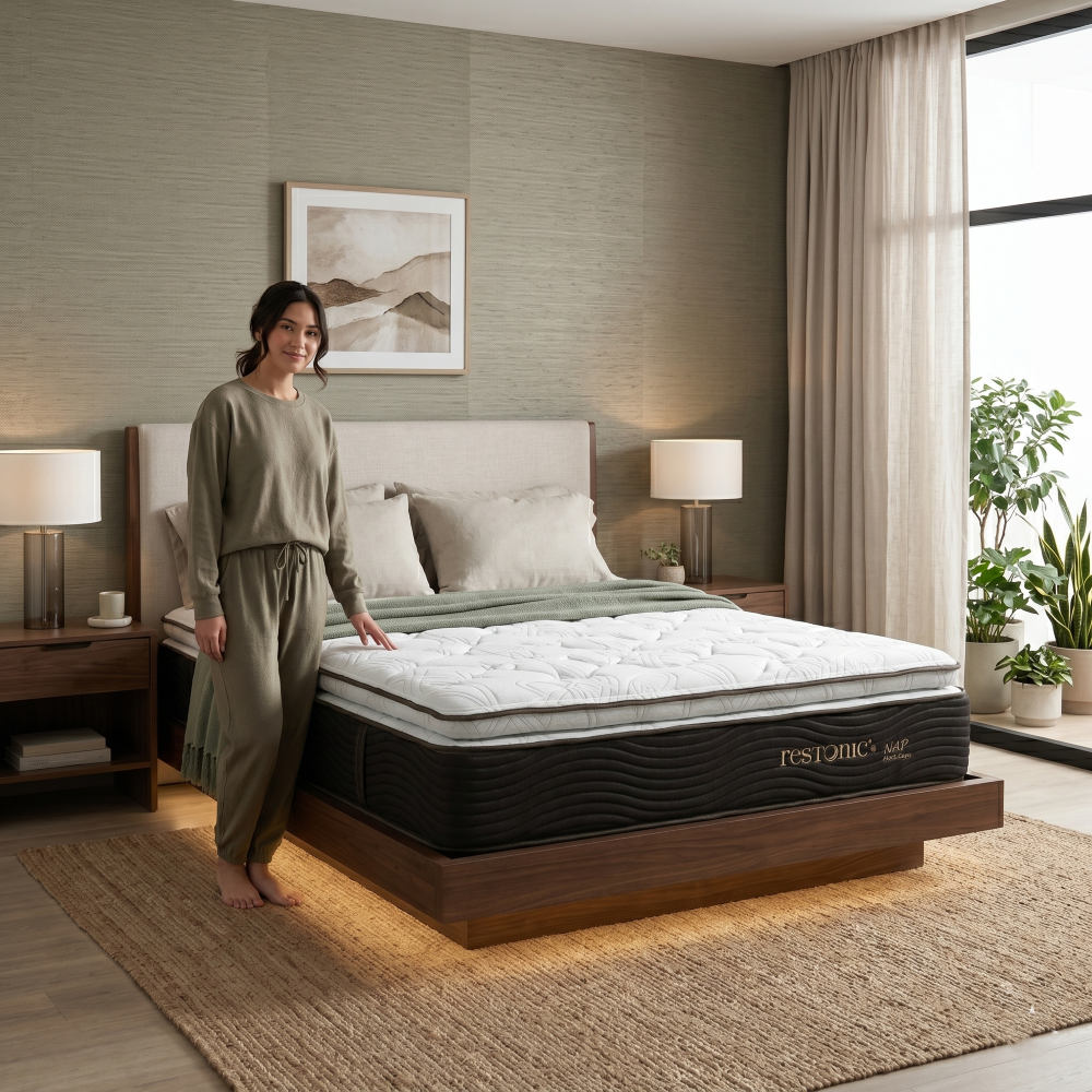 Colchón Restonic Queen Size Nap Confort Color Blanco 1000003416