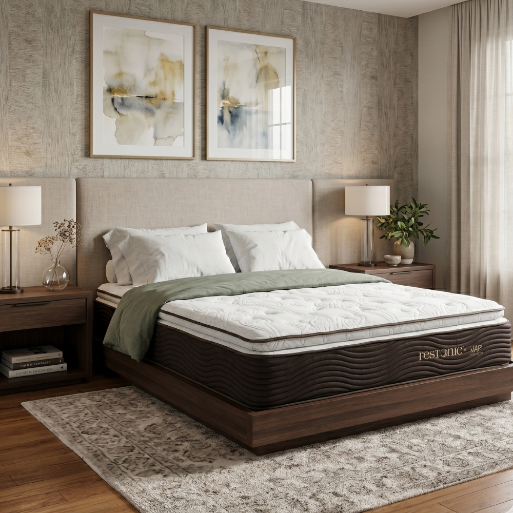 Colchón Restonic Queen Size Nap Confort Color Blanco 1000003416