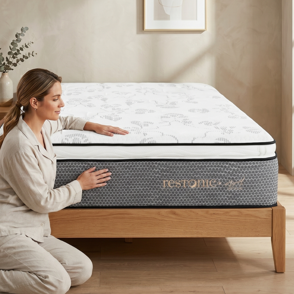 Colchón Restonic Queen Size Yard Confort Color Blanco 1000003435