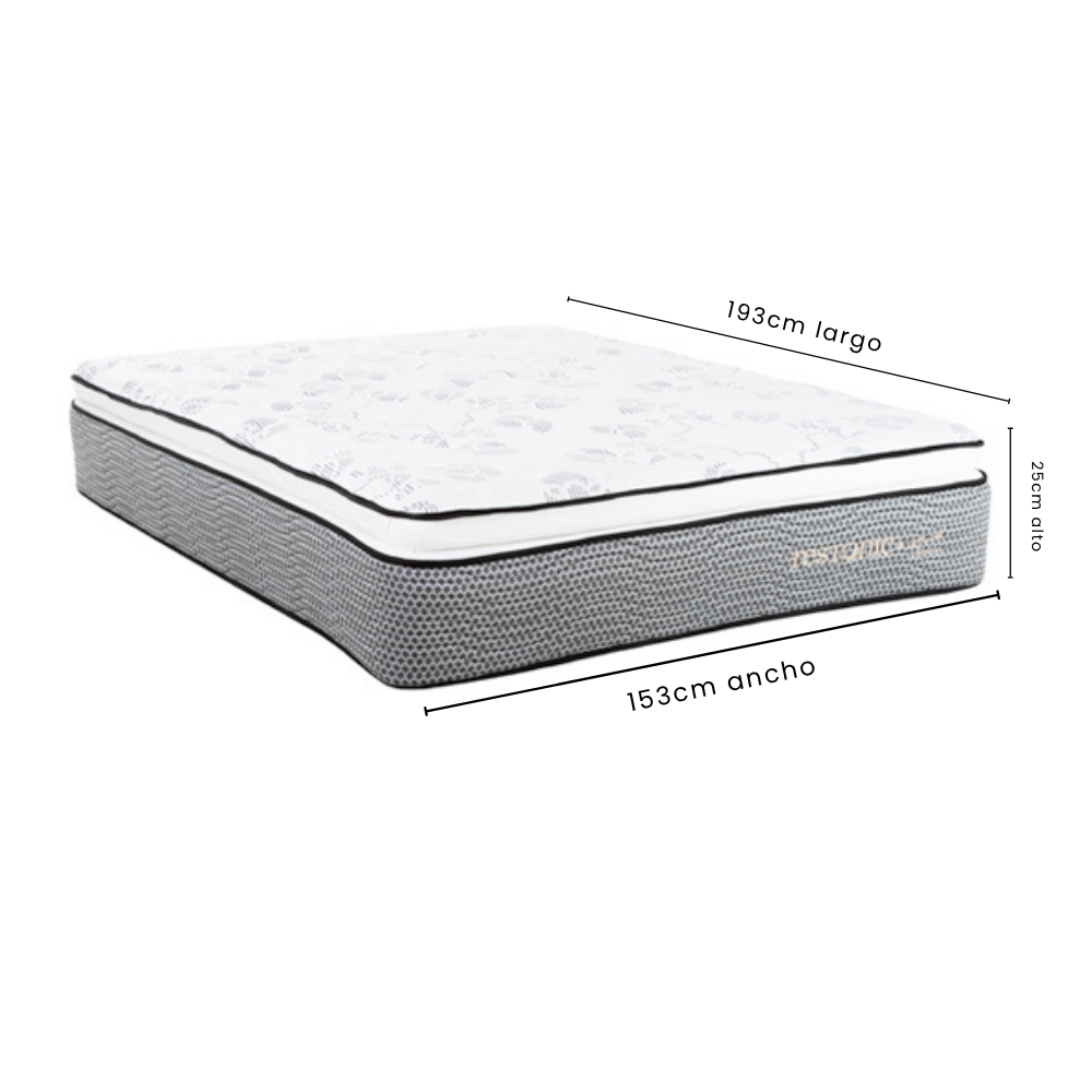 Colchón Restonic Queen Size Yard Confort Color Blanco 1000003435