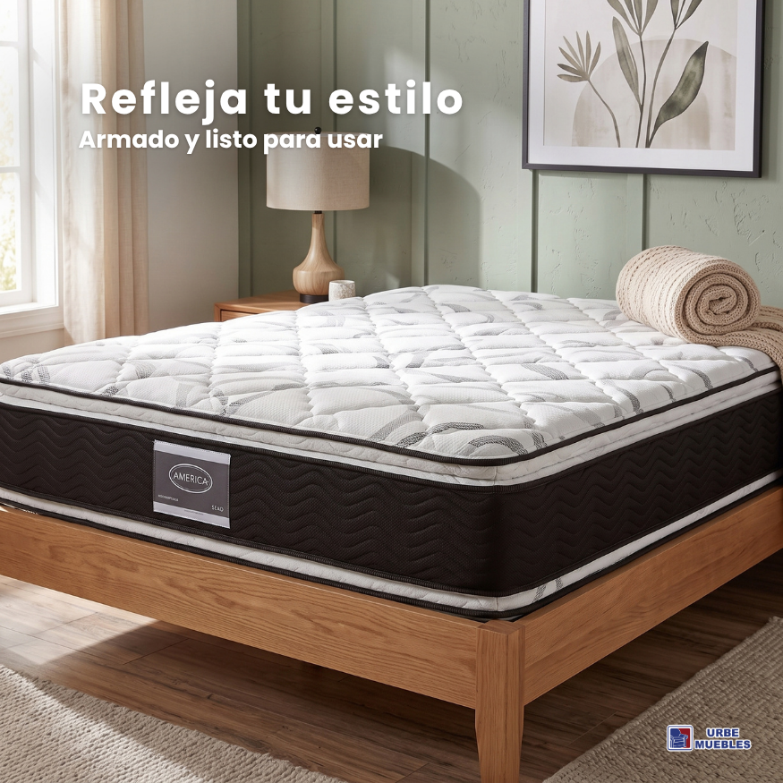 Colchón America Queen Size Guru Confort Color Blanco