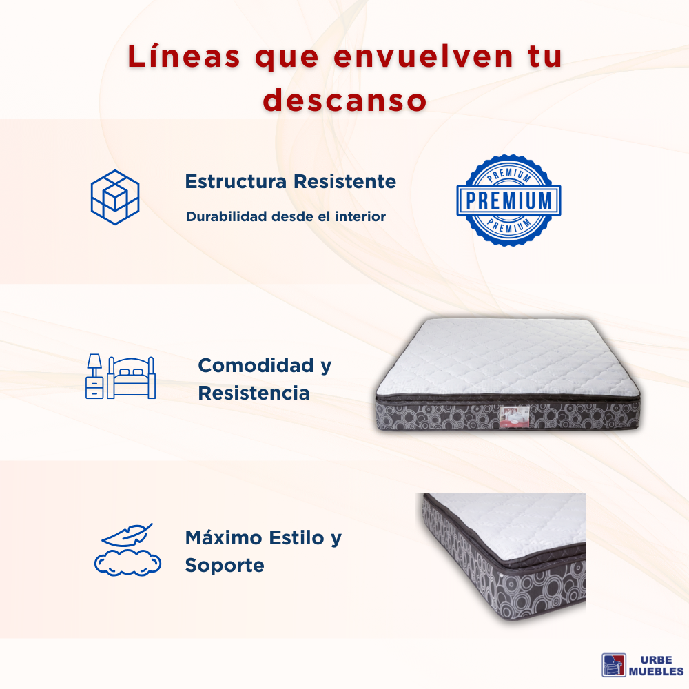 Colchon America King Size Mod B Confort Color Blanco 1000003514