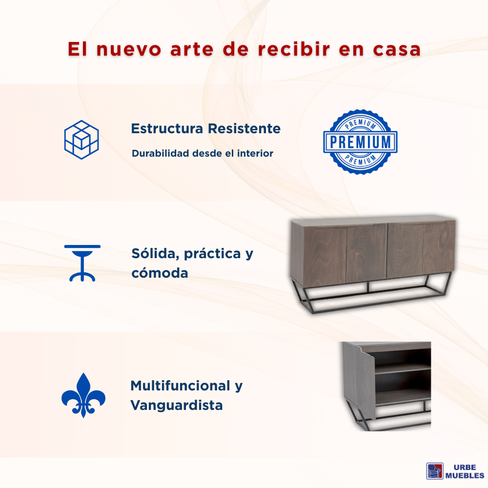 Buffet Organizador Salotti 4 puertas Color Café 1000004806