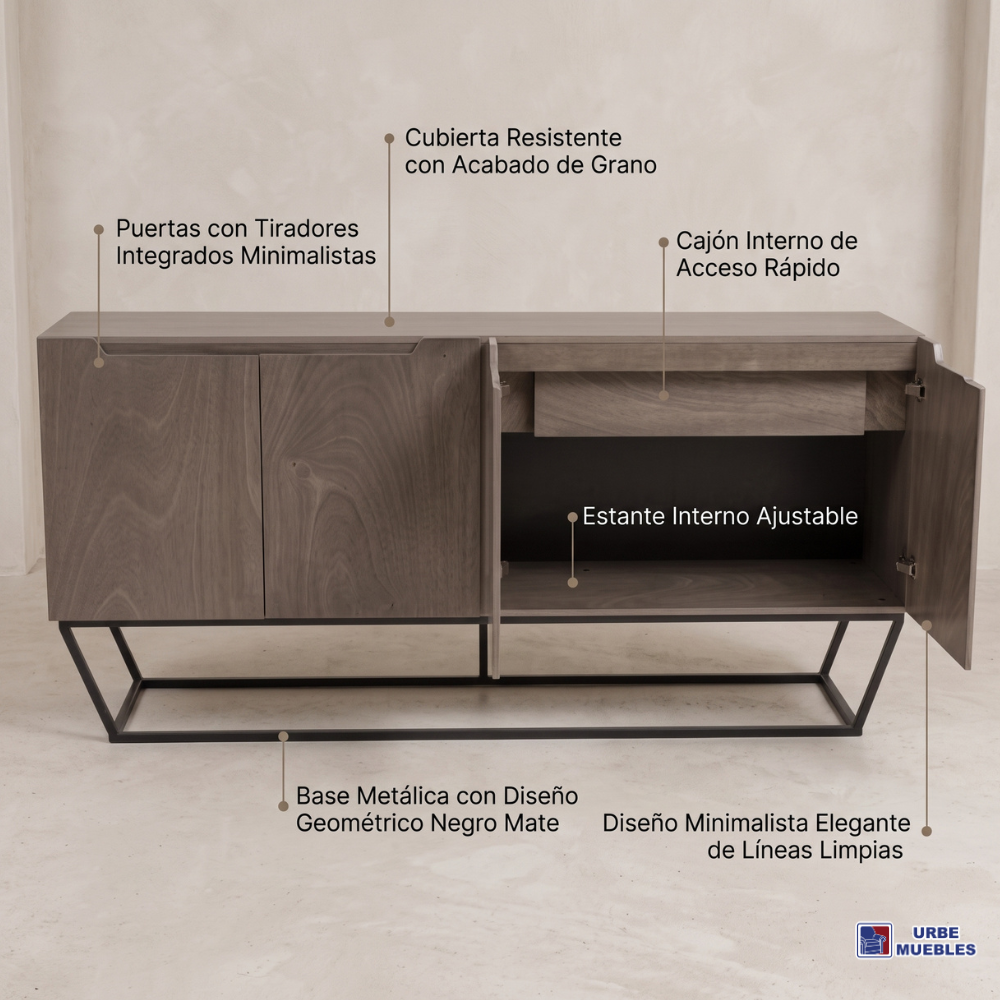 Buffet Organizador Salotti 4 puertas Color Café 1000004806