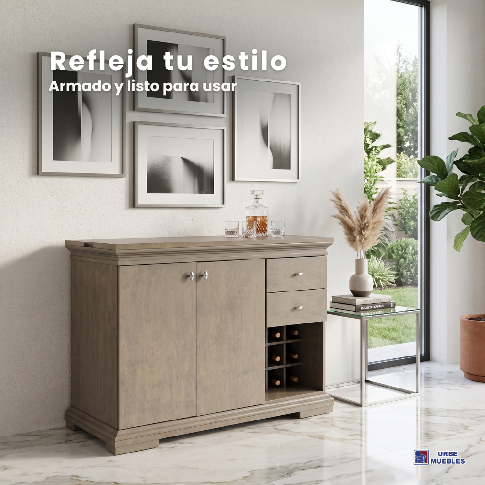 Buffet Organizador Lyon con Cava Color Gris Encino