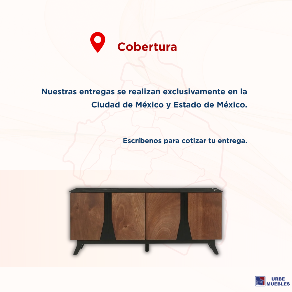 Mueble Buffet Calella 4 Puertas Elegante Madera Y Negro 1000004925