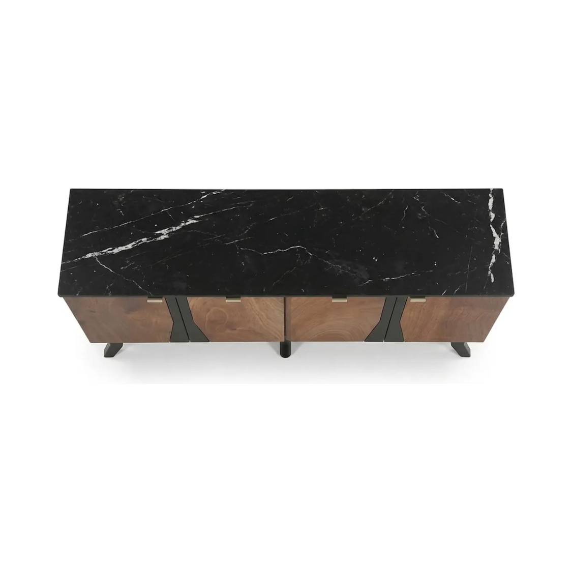 Mueble Buffet Calella 4 Puertas Elegante Madera Y Negro 1000004925