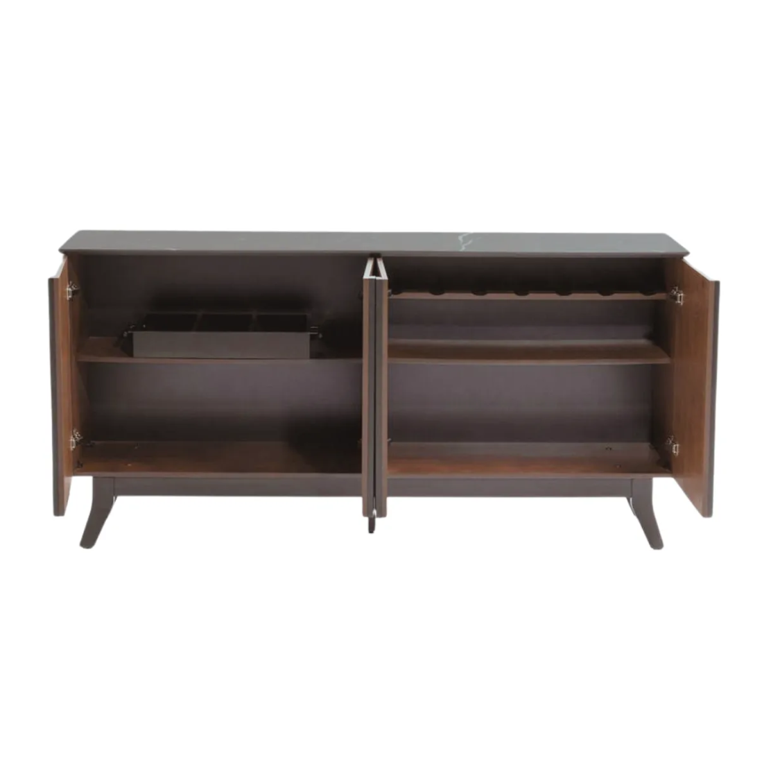 Mueble Buffet Calella 4 Puertas Elegante Madera Y Negro 1000004925