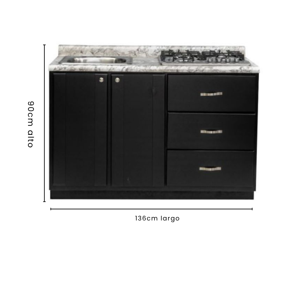 Cocina Integral Onix 1.36m Con Parrilla y Tarja 1000005115