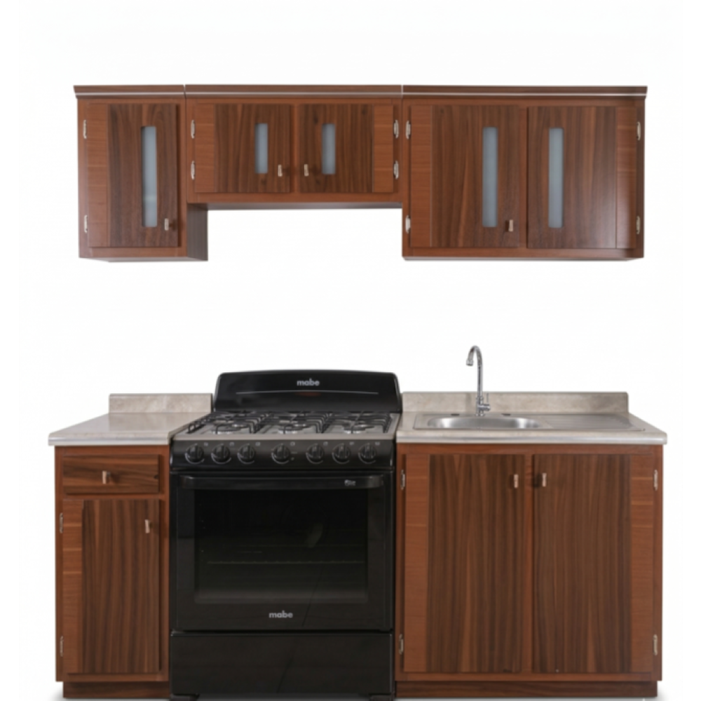 Cocina Integral Sheyla 2.10 mts 5 Piezas Incluye Tarja Color Nogal 1000005215
