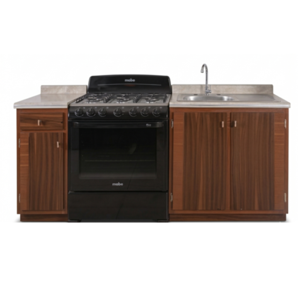 Cocina Integral Sheyla 2.10 mts 5 Piezas Incluye Tarja Color Nogal 1000005215