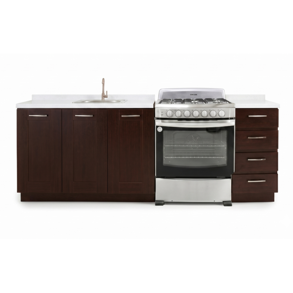 Cocina Integral 2.40m Romana 5 Piezas Color Chocolate con Tarja 1000005875