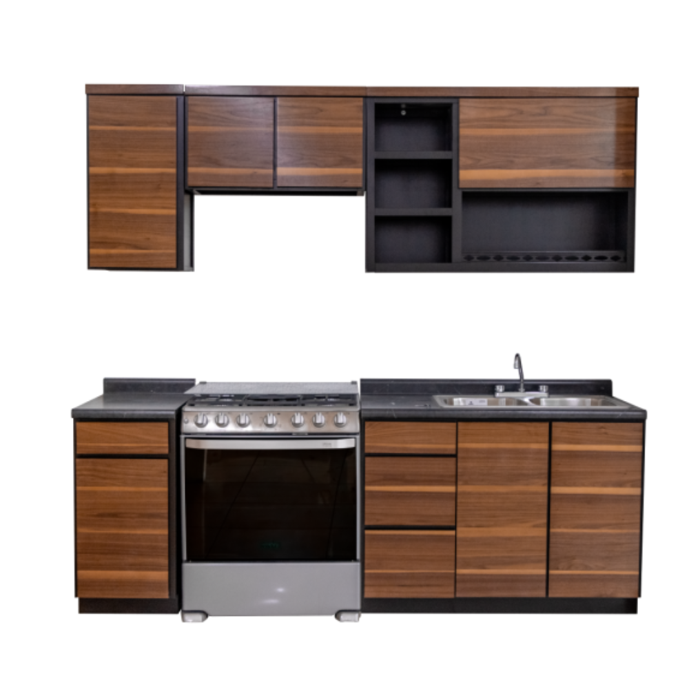 Cocina Integral 2.40m Catalina 5 Piezas con Tarja Color Nogal 1000005642