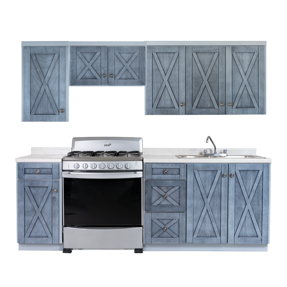 Cocina Integral Urbana 2.43m con Alacenas Color Gris 1000005849