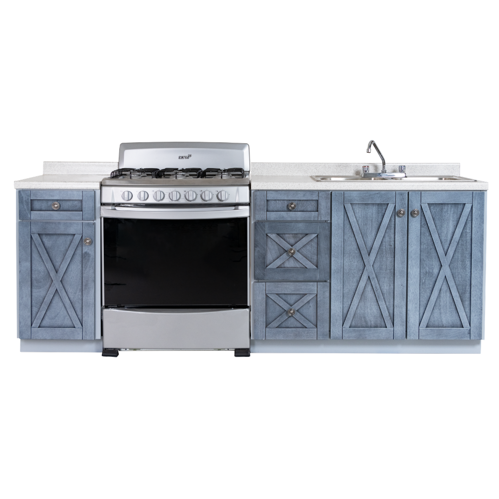 Cocina Integral Urbana 2.43m con Alacenas Color Gris 1000005849
