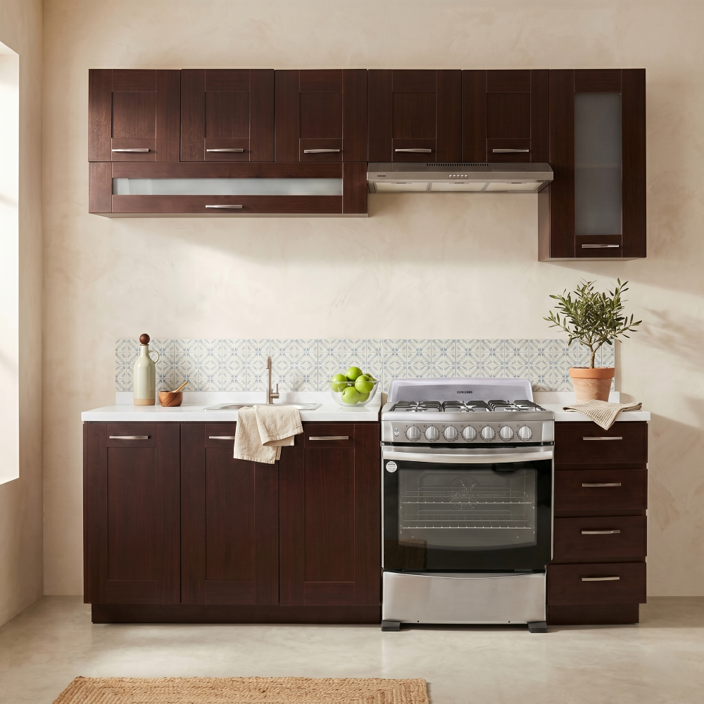Cocina Integral 2.40m Romana 5 Piezas Color Chocolate con Tarja 1000005875