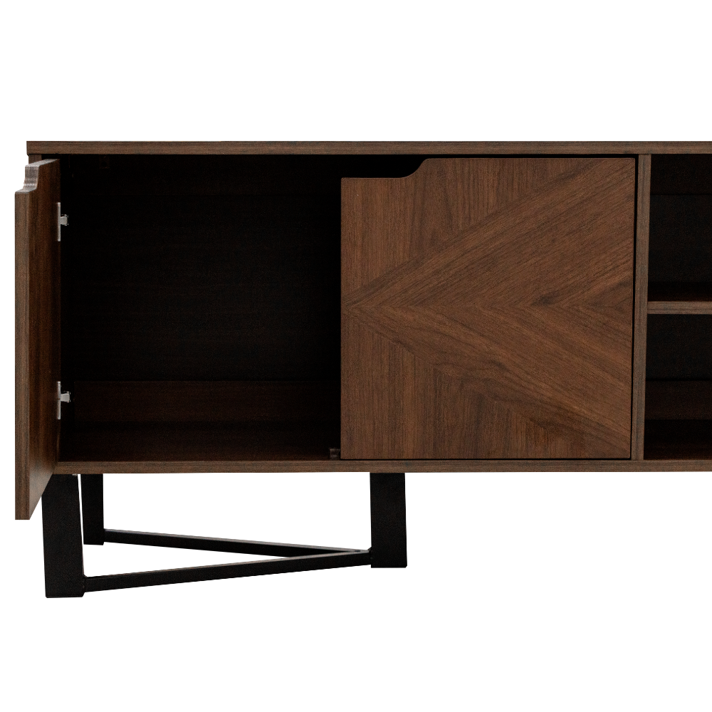 Mesa de TV Mellory con Puertas Vanguardista Color Nogal 1000011021