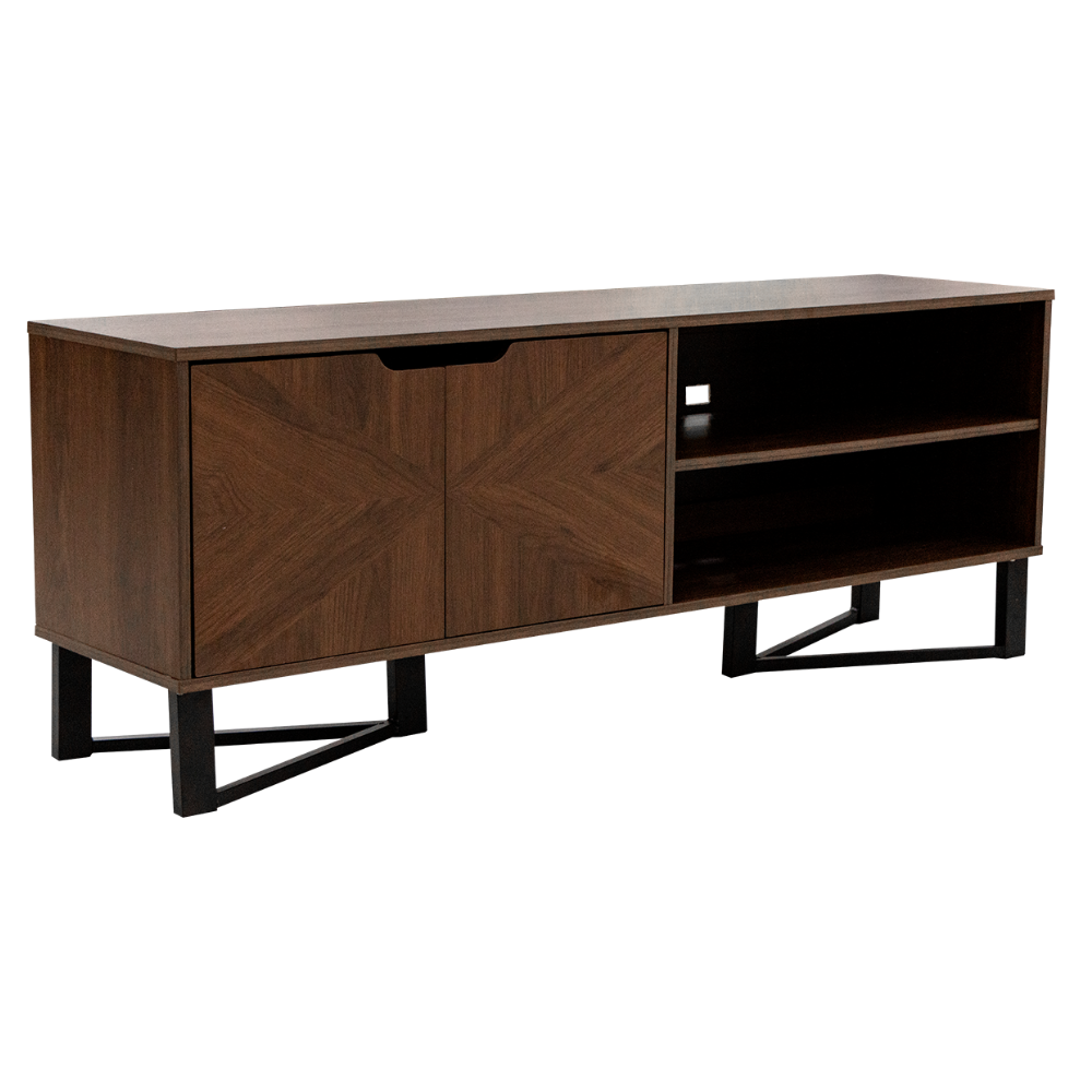 Mesa de TV Mellory con Puertas Vanguardista Color Nogal 1000011021