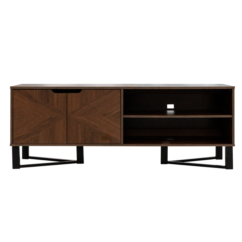 Mesa de TV Mellory con Puertas Vanguardista Color Nogal 1000011021