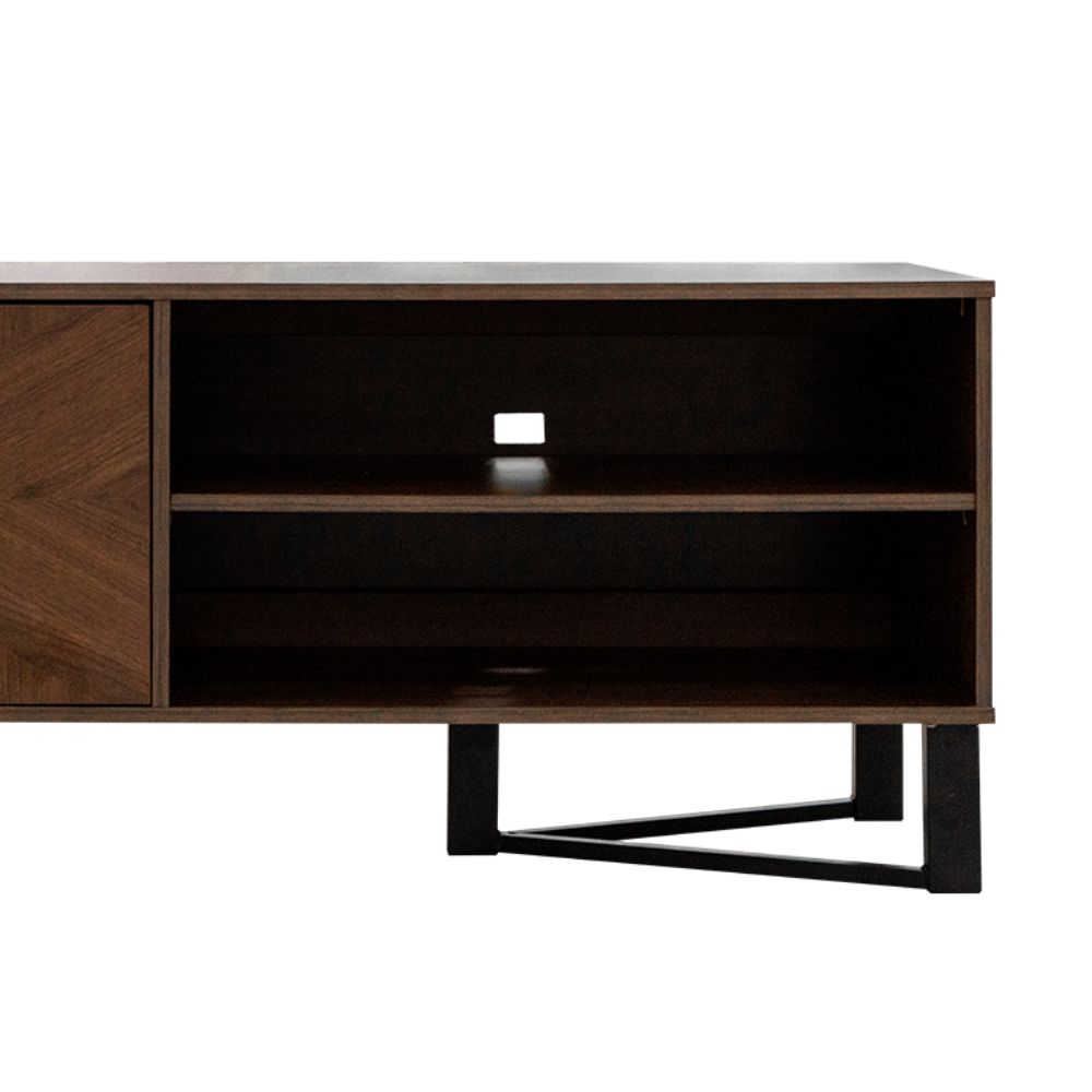 Mesa de TV Mellory con Puertas Vanguardista Color Nogal 1000011021