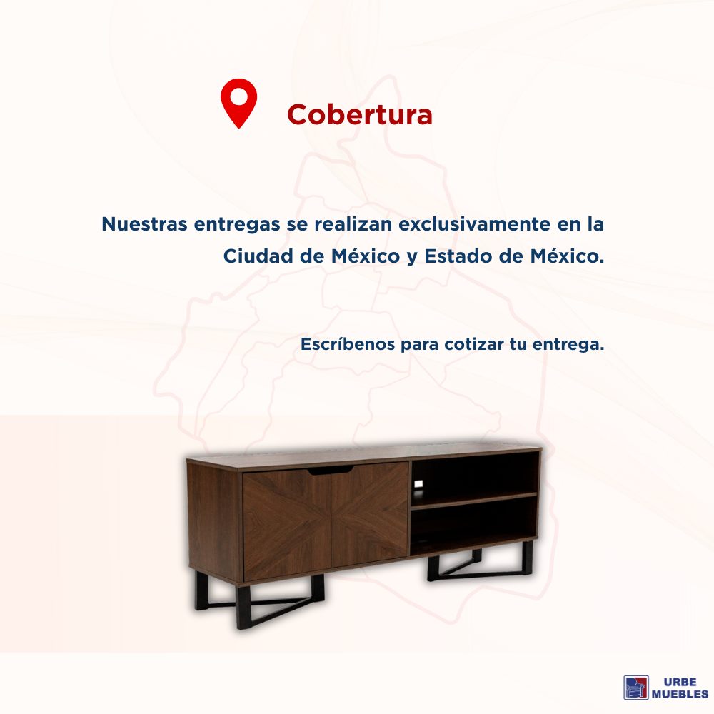 Mesa de TV Mellory con Puertas Vanguardista Color Nogal 1000011021