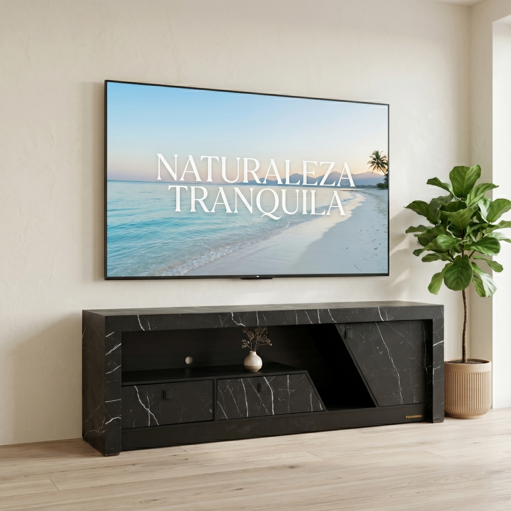 Mesa de TV Massimo Moderno 1.80m Color Negro 1000011033