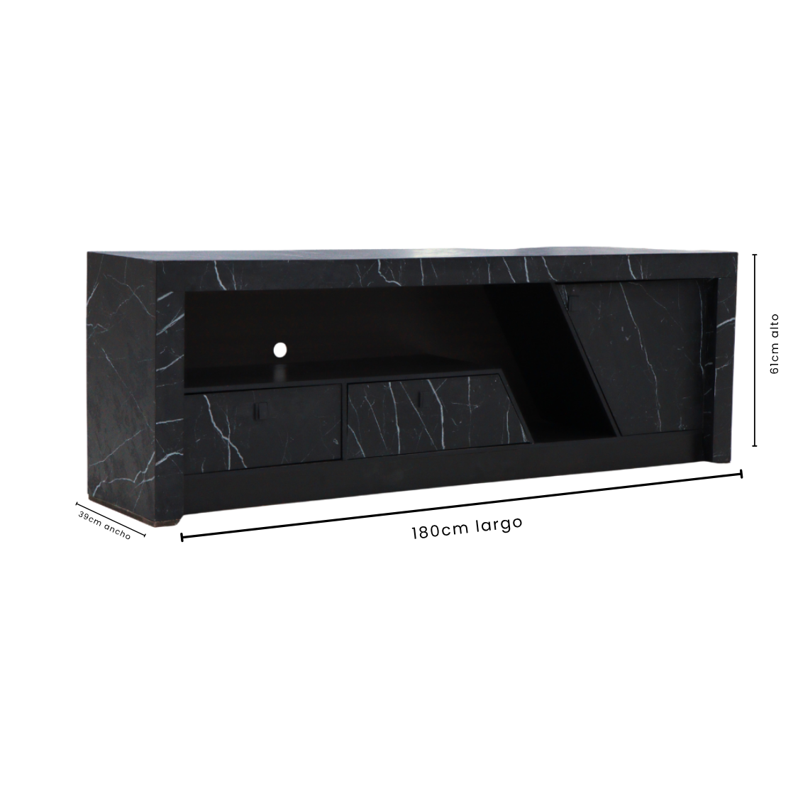 Mesa de TV Massimo Moderno 1.80m Color Negro 1000011033