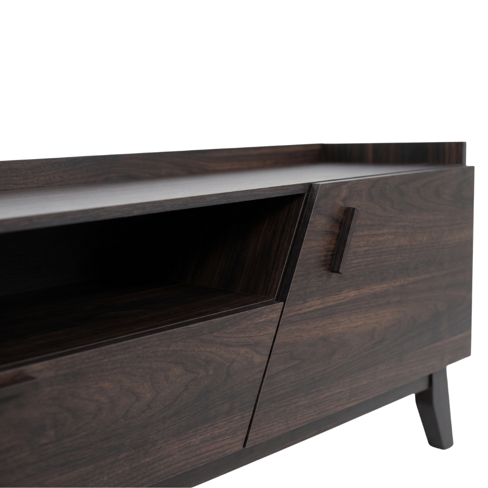 Mesa de TV Evano Moderna 2m Con Puertas Color Chocolate 1000011034