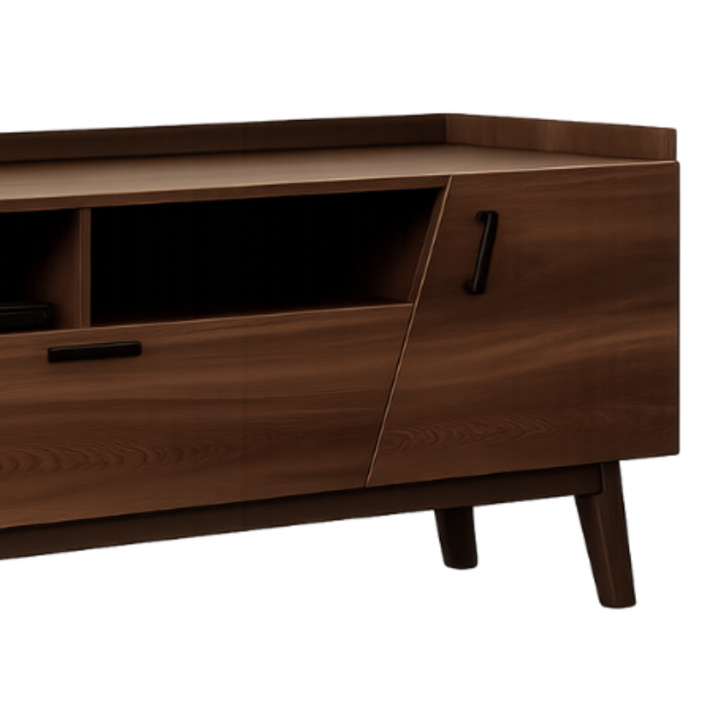 Mesa de TV Evano Moderna 2m Con Puertas Color Chocolate