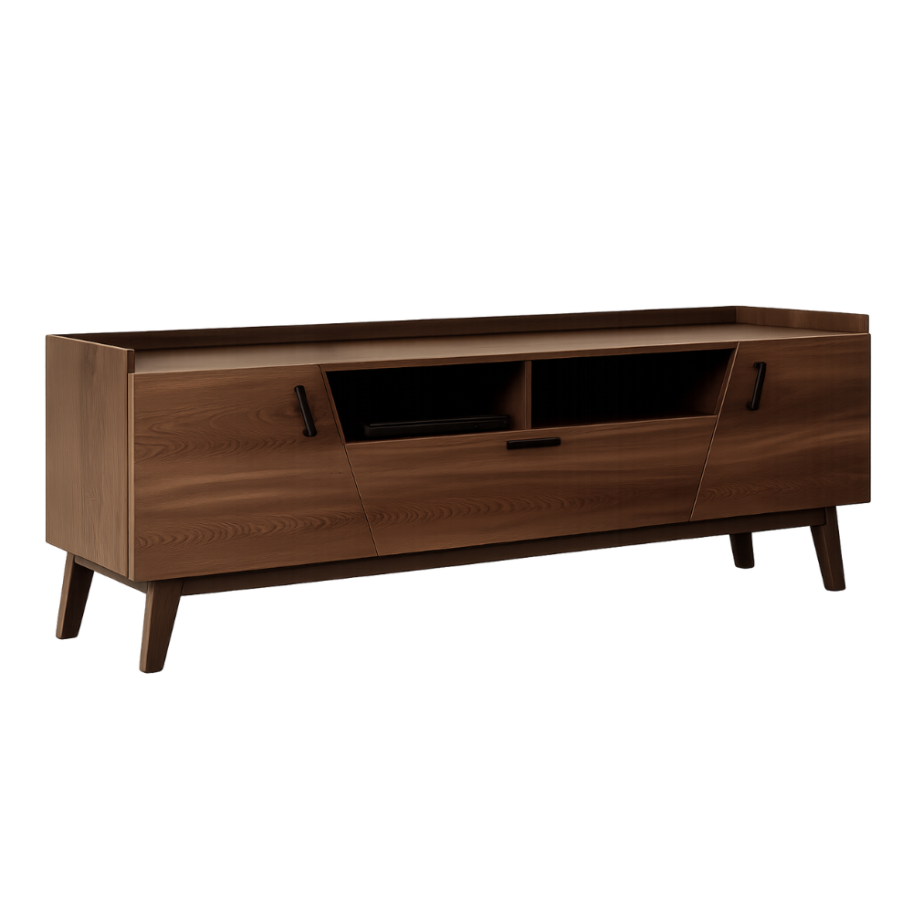 Mesa de TV Evano Moderna 2m Con Puertas Color Chocolate