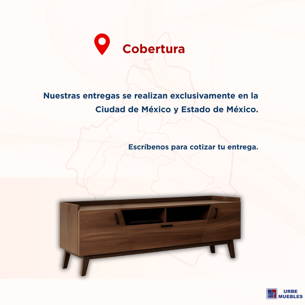 Mesa de TV Evano Moderna 2m Con Puertas Color Chocolate