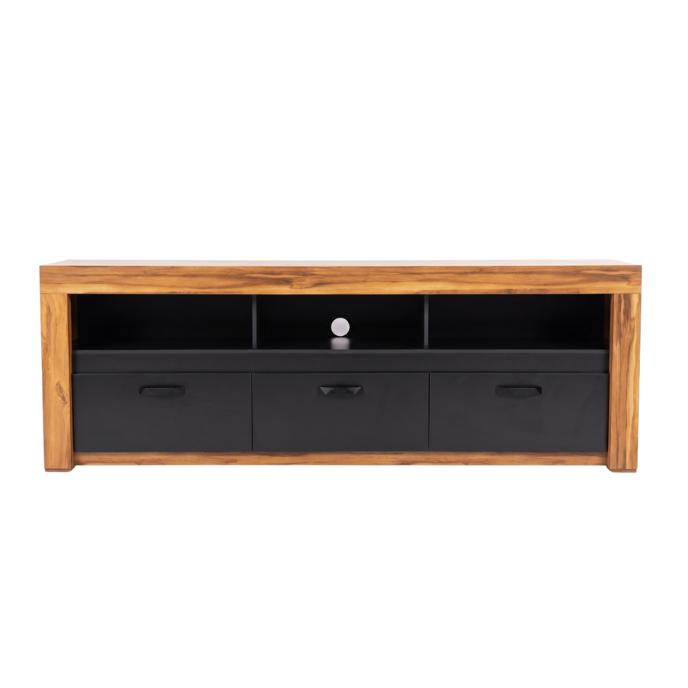 Mesa de TV Niza Moderno Color Natural y Negro 1000011036