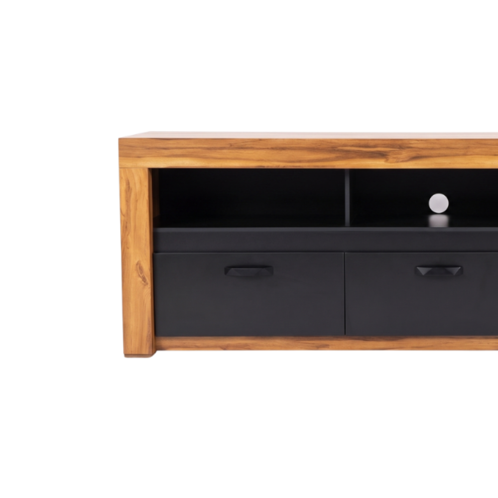Mesa de TV Niza Moderno Color Natural y Negro 1000011036