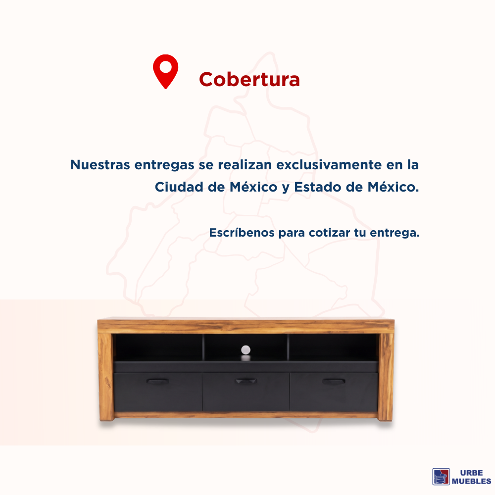 Mesa de TV Niza Moderno Color Natural y Negro 1000011036